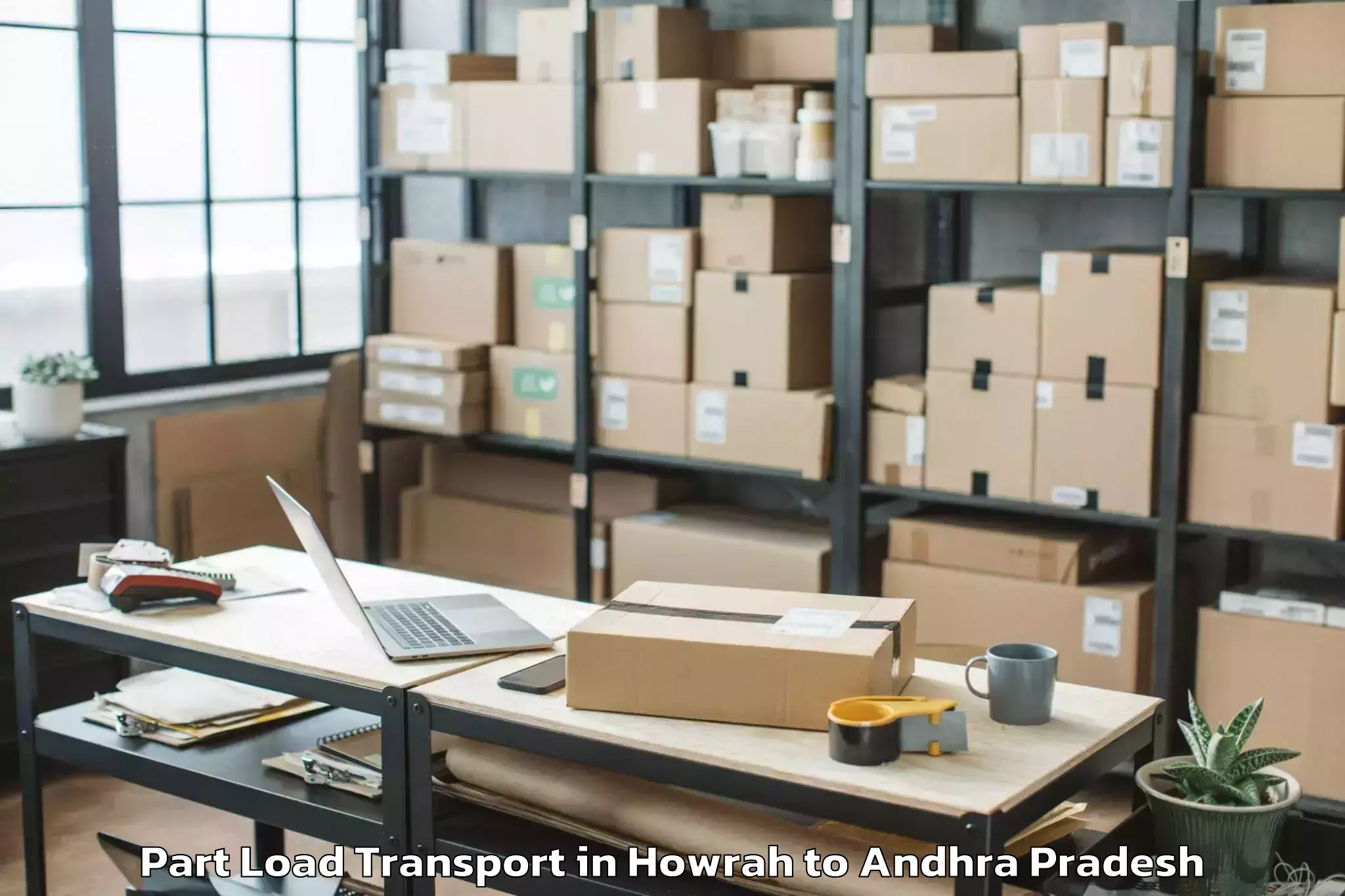 Affordable Howrah to Podili Part Load Transport